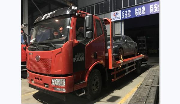 國六解放J6單橋平板運輸車